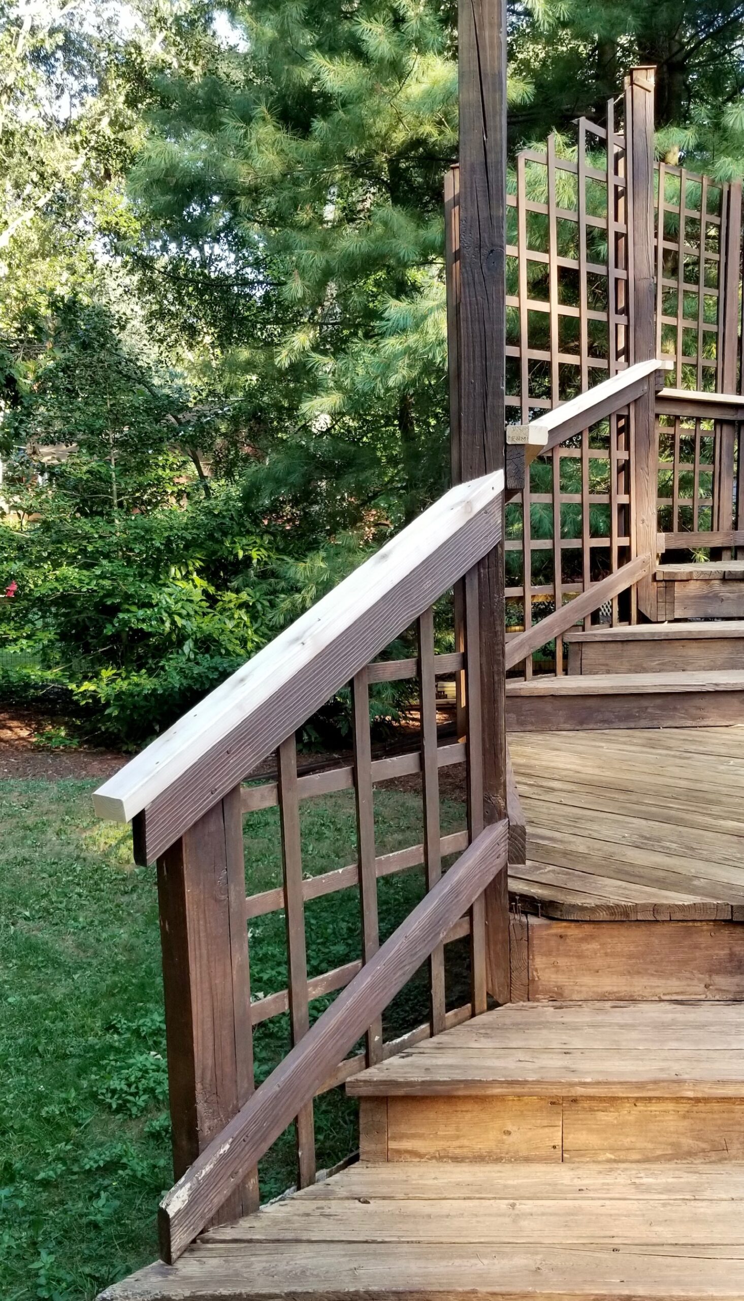 deck steps with railing fix