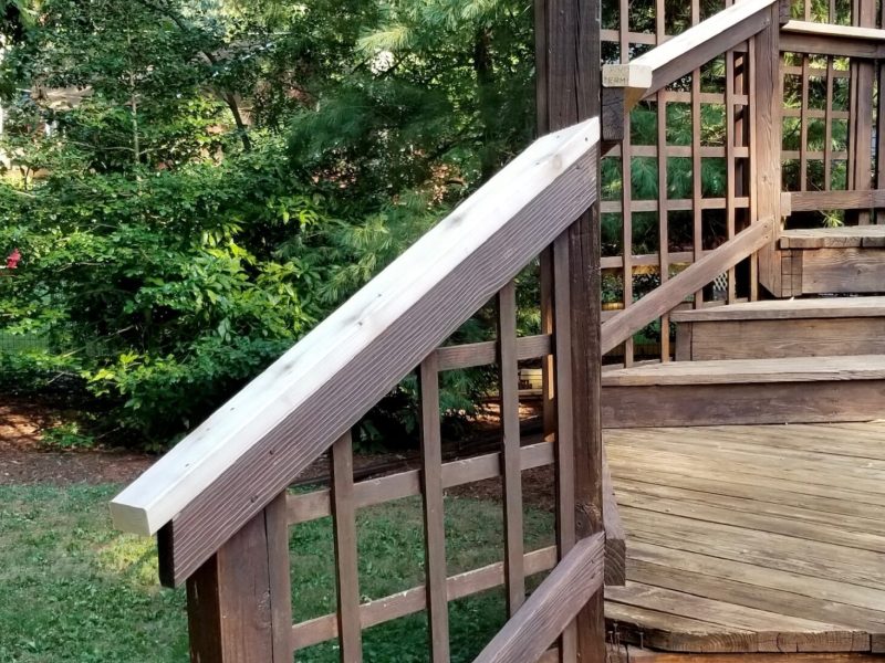 deck steps with railing fix